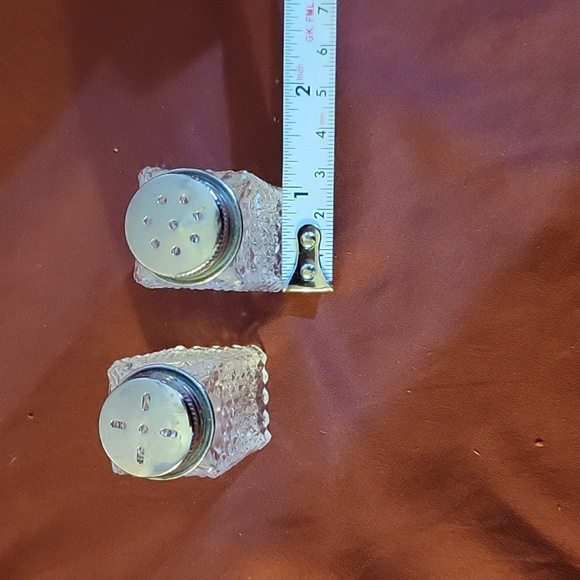 Vintage Crystal Glass Sterling Top Salt & Pepper Shakers - Picture 6 of 6